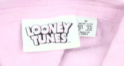 Womens UK Size M Looney Tunes Pink Pullover Hoodie