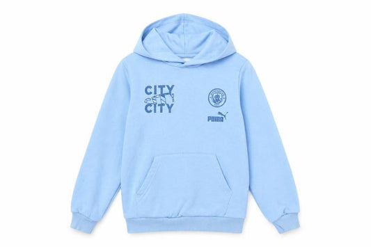 Puma Boys Blue Pullover Hoodie 9-10 Years Sports Graphic