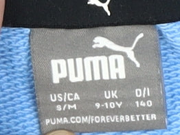 Puma Boys Blue Pullover Hoodie 9-10 Years Sports Graphic