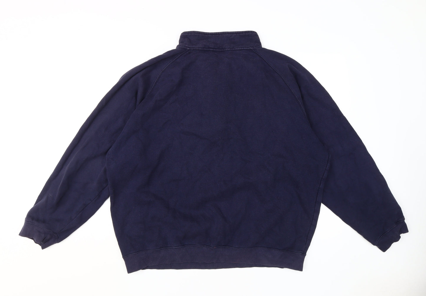 Mens UK Size XL Reebok Blue 1/4 Zip Sweatshirt