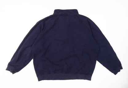 Mens UK Size XL Reebok Blue 1/4 Zip Sweatshirt