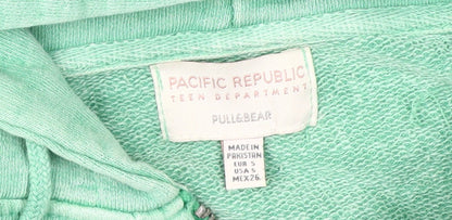 Teens UK Size S Pull & Bear Green Full Zip Hoodie