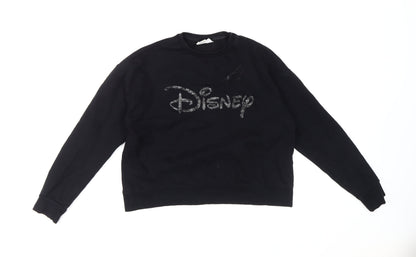 Womens UK Size 10/12 Disney Black Pullover Sweatshirt