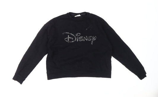 Womens UK Size 10/12 Disney Black Pullover Sweatshirt
