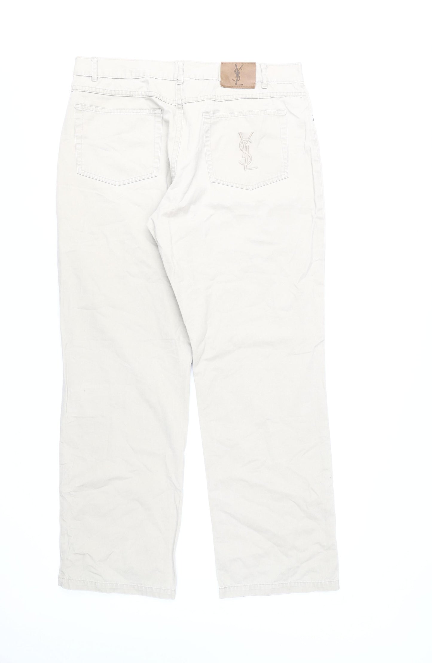 Yves Saint Laurent Men's Ivory Chino Trousers 36