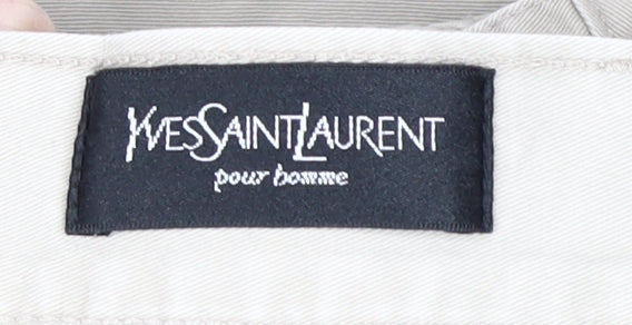 Yves Saint Laurent Men's Ivory Chino Trousers 36