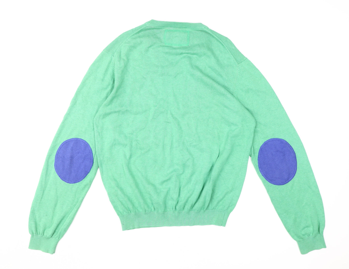 Riley Men's Green V-Neck Pullover Jumper Size L