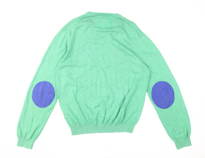 Riley Men's Green V-Neck Pullover Jumper Size L
