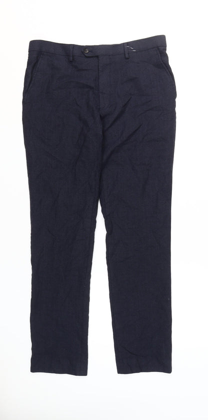 Next Men's Black Wool Trousers Size 34