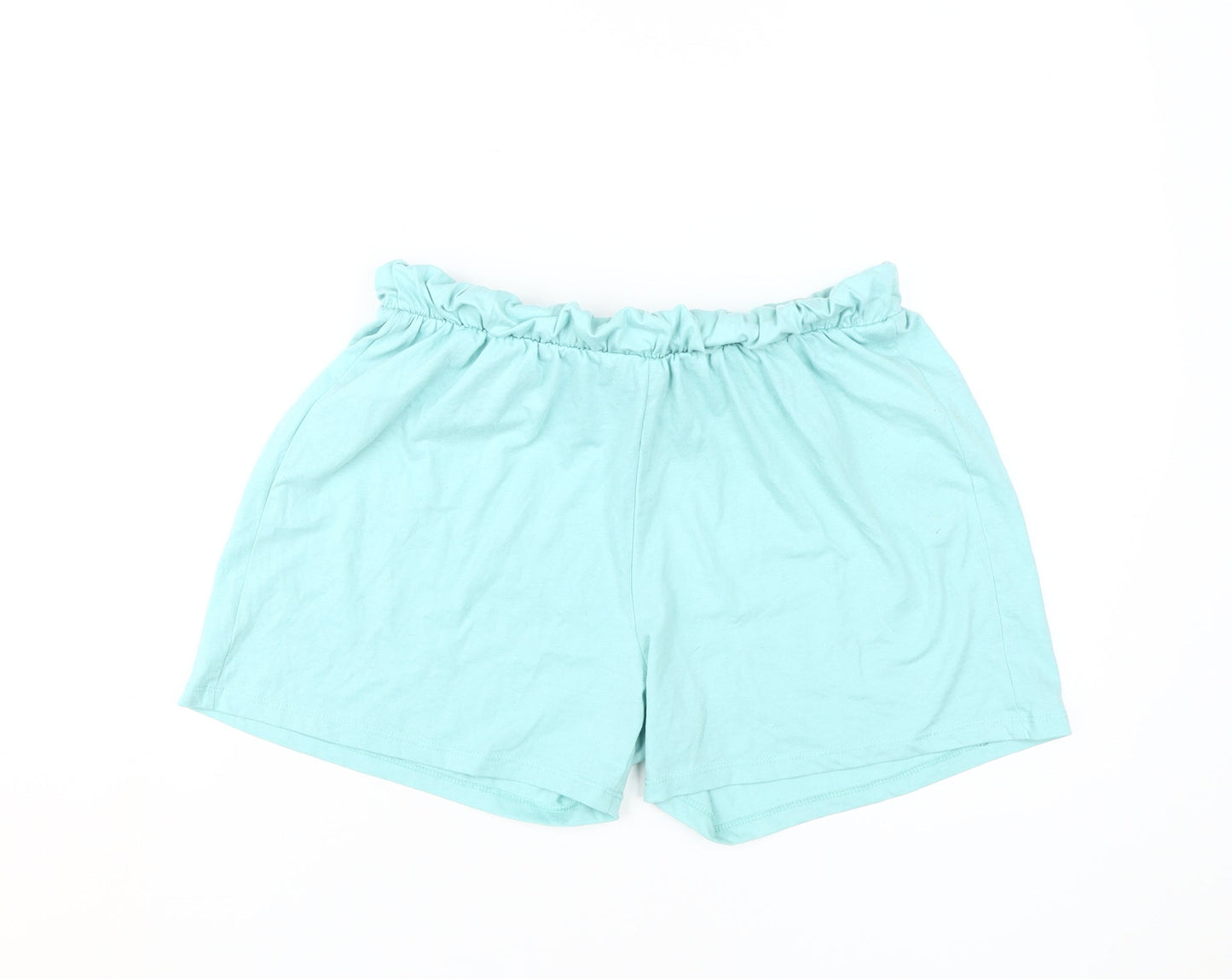 Cotton Traders Women's Blue Paperbag Shorts, Size 12