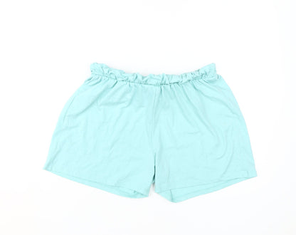 Cotton Traders Women's Blue Paperbag Shorts, Size 12