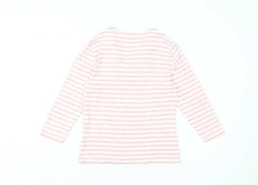 Phase Eight Women's Pink Striped T-Shirt, Size 14, Cowl Neck