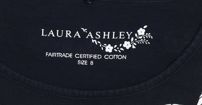 Laura Ashley Black Women's Dress Size 8, Bow Accent, Pockets