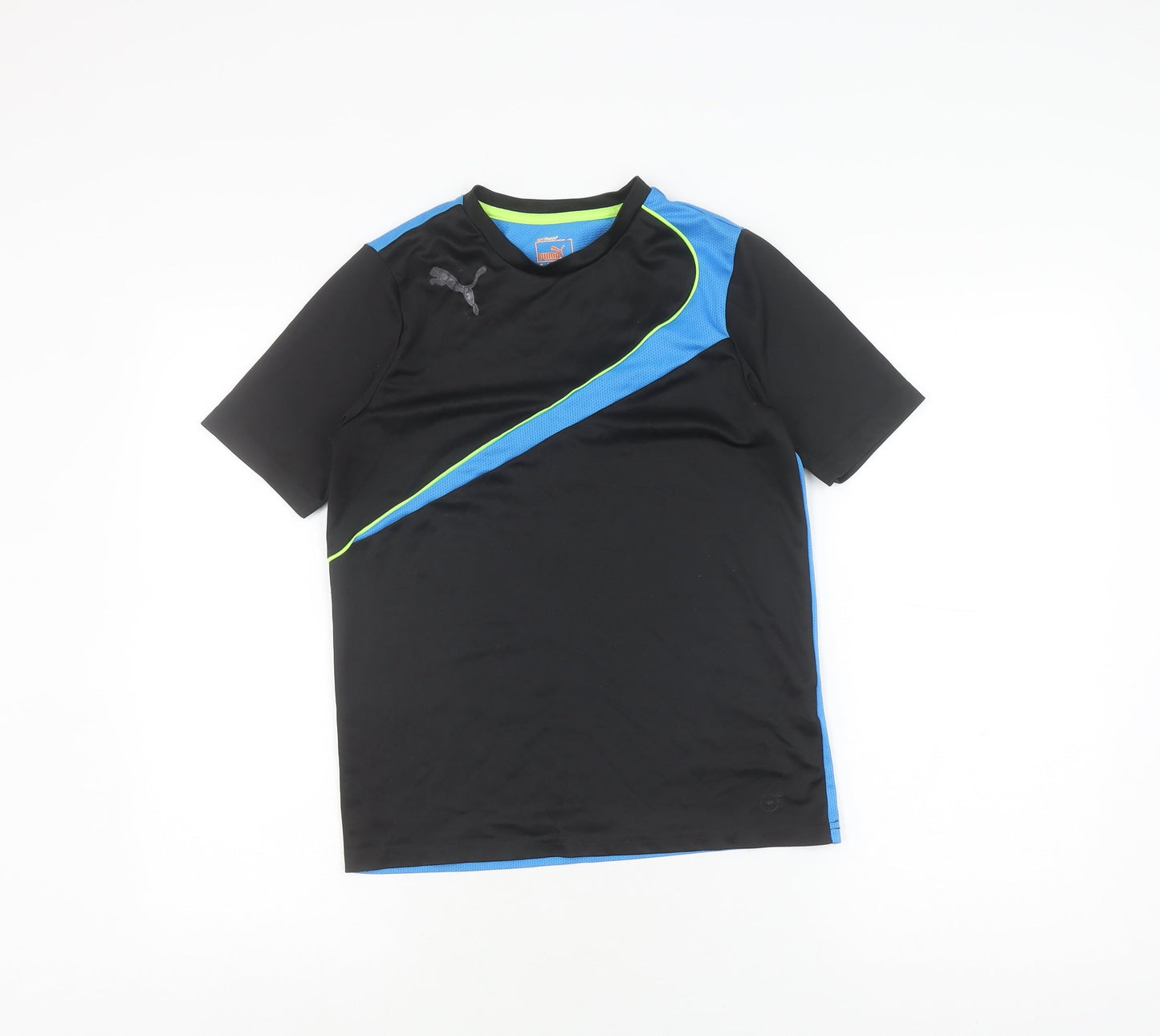 Puma Boys' Black and Blue Sports T-Shirt, Size 13 Years