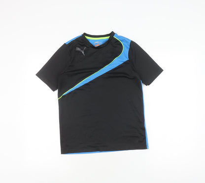 Puma Boys' Black and Blue Sports T-Shirt, Size 13 Years