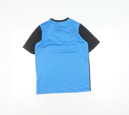 Puma Boys' Black and Blue Sports T-Shirt, Size 13 Years