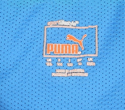 Puma Boys' Black and Blue Sports T-Shirt, Size 13 Years