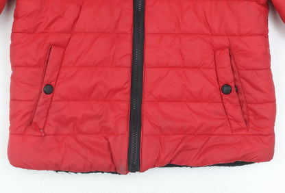 Michael Kors Boys Red Puffer Jacket - Size 7 Hooded Quilted Coat