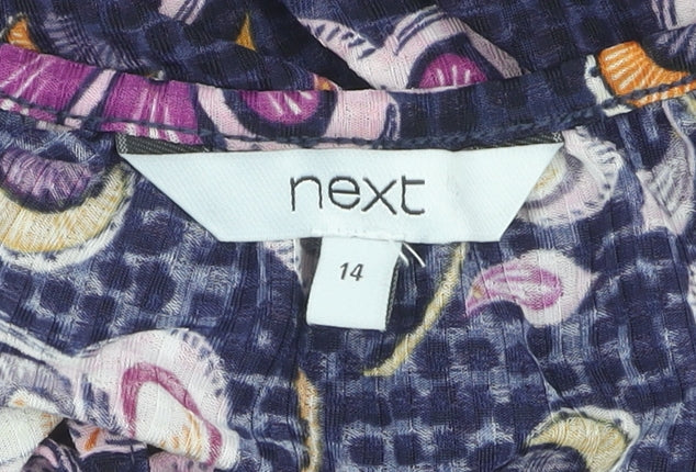 Womens UK Size 14 NEXT Multicoloured Basic Blouse