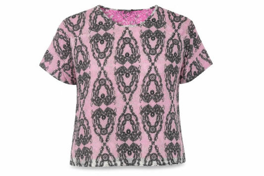 ASOS Women’s Pink Lace Floral T-Shirt, Size 10