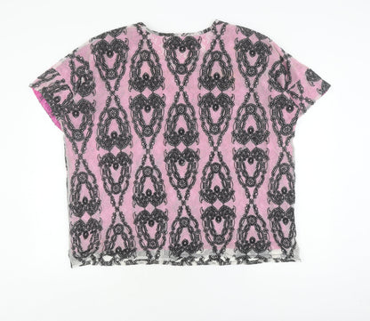 ASOS Women’s Pink Lace Floral T-Shirt, Size 10