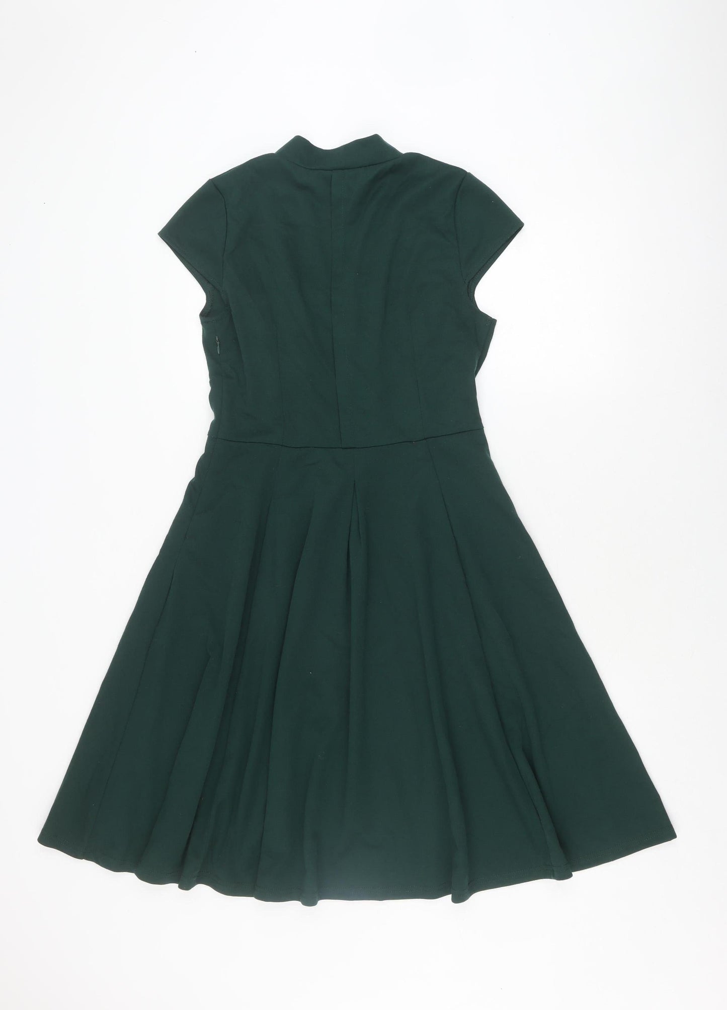 CaiDieNu Women's Green A-Line Dress, M, Short Sleeve