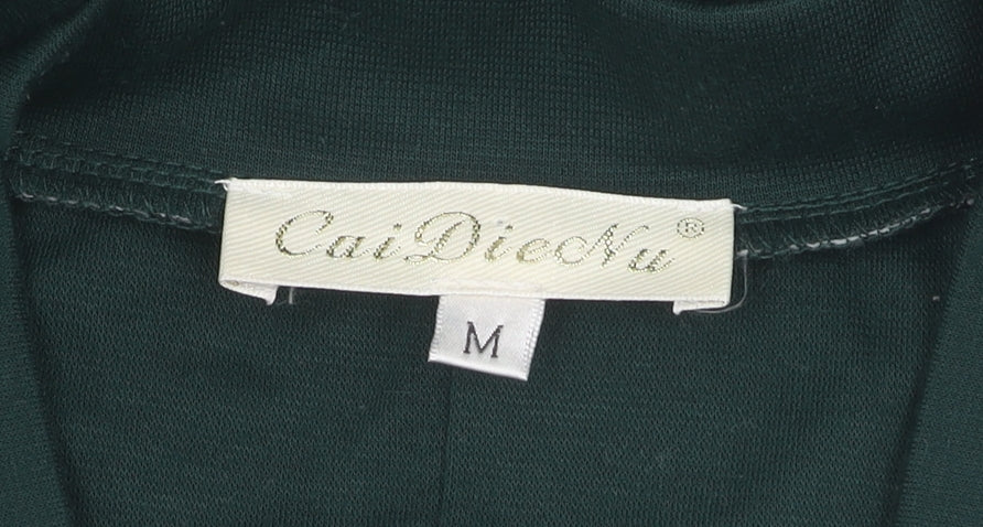 CaiDieNu Women's Green A-Line Dress, M, Short Sleeve
