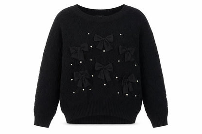 Jumpo Women's Black Cable-Knit Acrylic Pullover Jumper, Size L