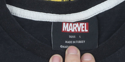 Marvel Men's Black Iron Man T-Shirt - Large, Comic Style