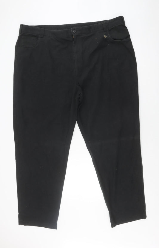 Mens UK Size 50 Regular Cab Co. Regular Fit Casual Black Trousers
