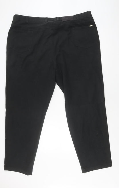 Mens UK Size 50 Regular Cab Co. Regular Fit Casual Black Trousers