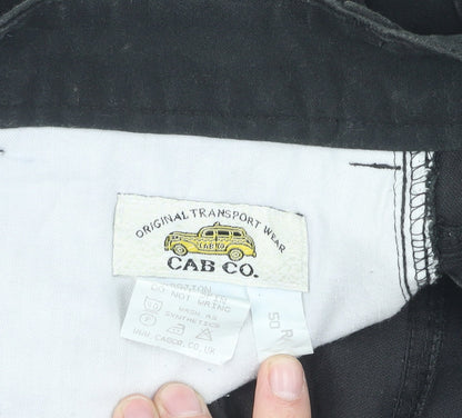 Mens UK Size 50 Regular Cab Co. Regular Fit Casual Black Trousers