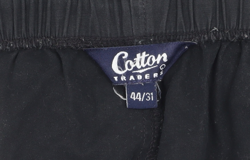 Mens UK Size 44/31 Cotton Traders   Black Trousers