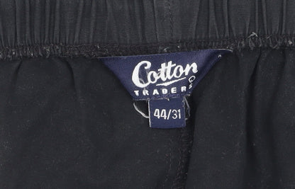 Mens UK Size 44/31 Cotton Traders   Black Trousers