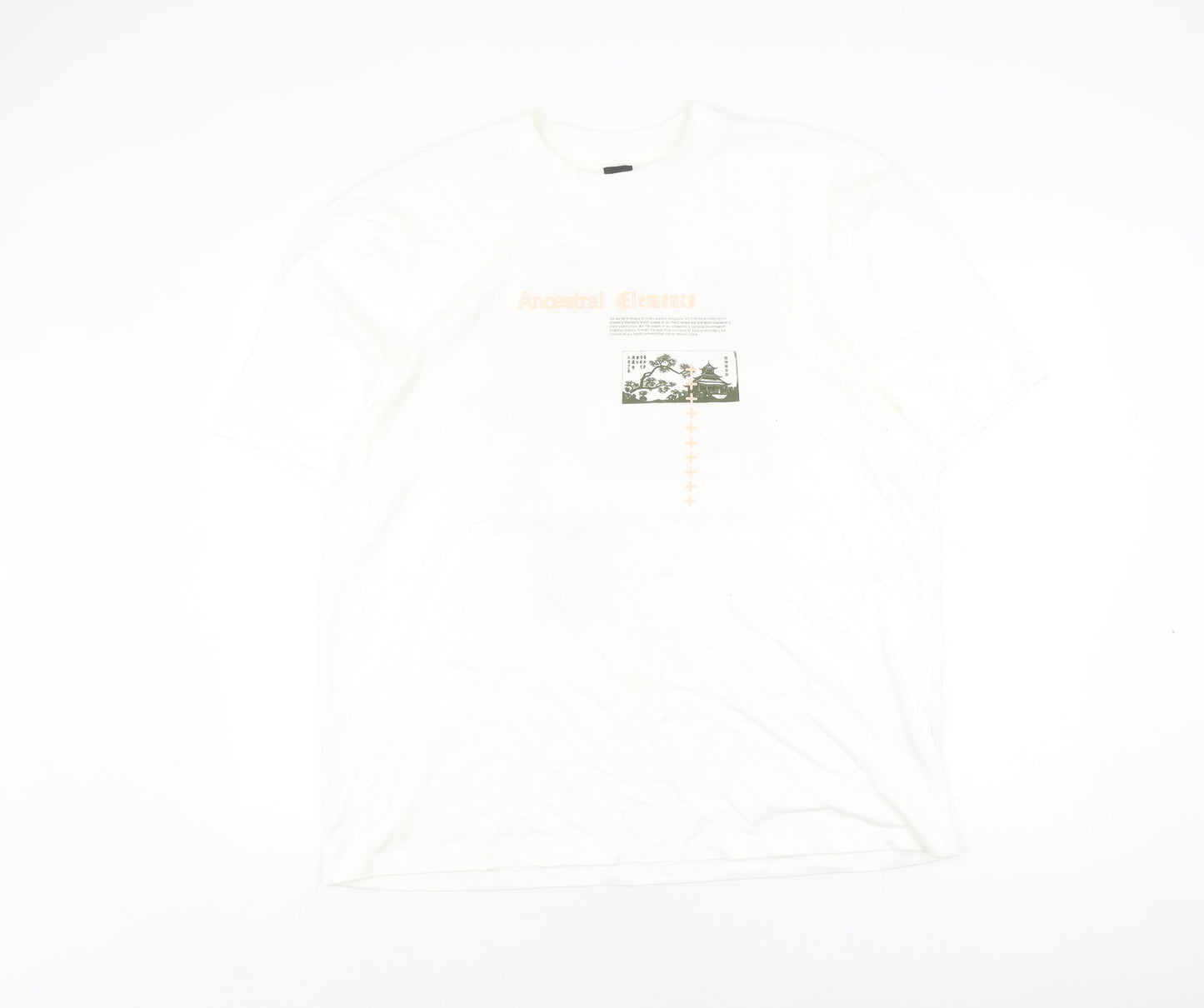 River Island Men's XL White Graphic Art T-Shirt