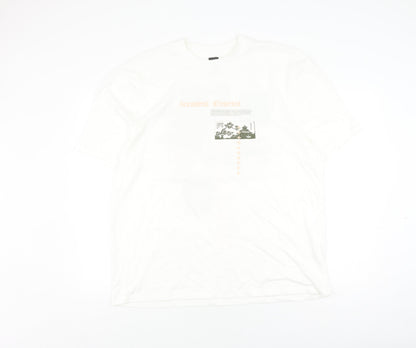 River Island Men's XL White Graphic Art T-Shirt