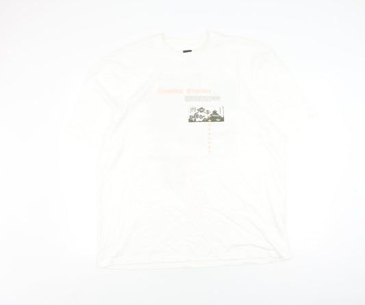 River Island Men's XL White Graphic Art T-Shirt