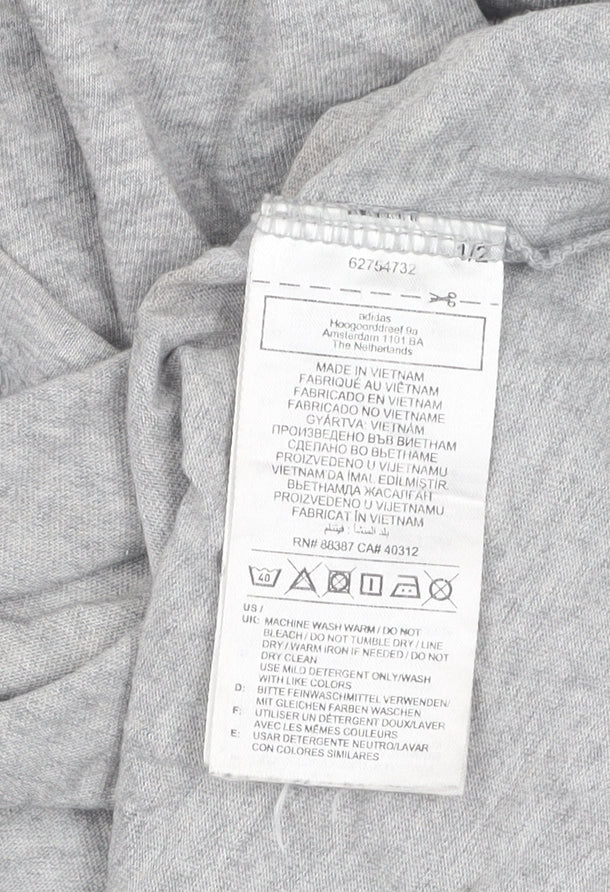 Unisex Adults UK Size S adidas Grey Basic T-Shirt