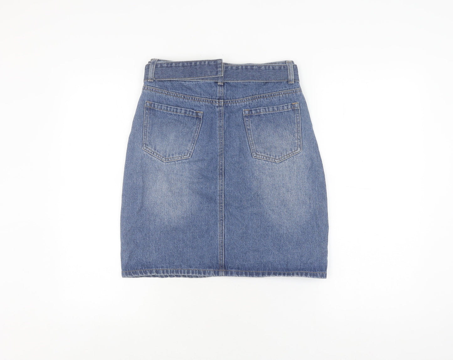 Boohoo Women's Blue Denim Pencil Skirt, Tall UK 6, Casual