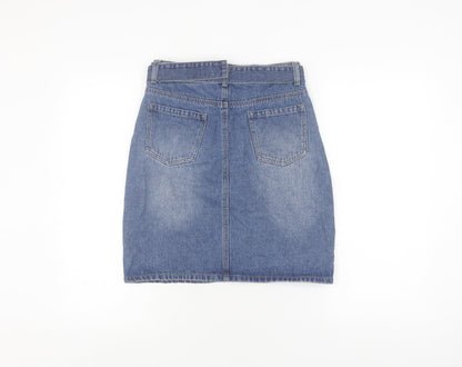 Boohoo Women's Blue Denim Pencil Skirt, Tall UK 6, Casual