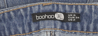 Boohoo Women's Blue Denim Pencil Skirt, Tall UK 6, Casual