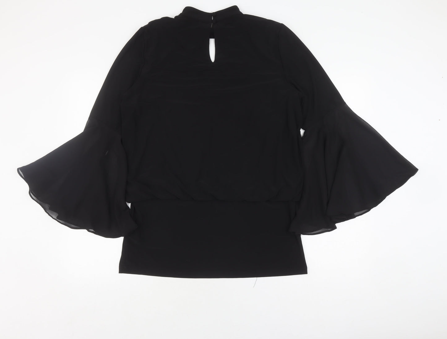 Coco Bianco Women's Black L Blouse Tunic High Neck