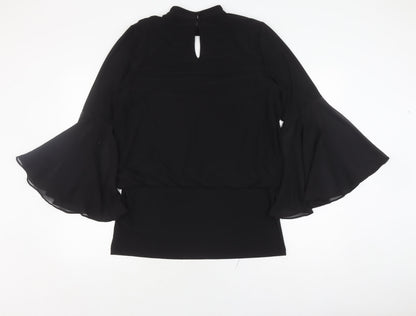 Coco Bianco Women's Black L Blouse Tunic High Neck