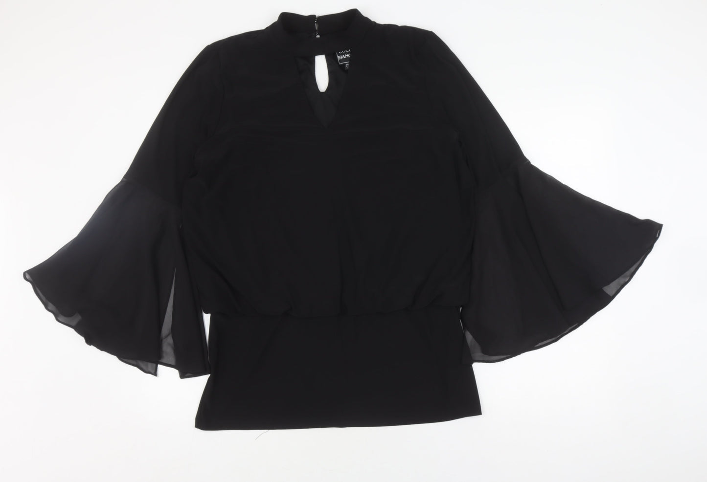 Coco Bianco Women's Black L Blouse Tunic High Neck