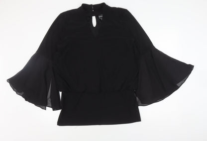 Coco Bianco Women's Black L Blouse Tunic High Neck