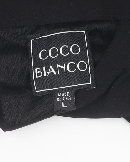 Coco Bianco Women's Black L Blouse Tunic High Neck