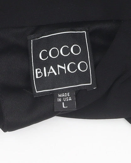 Coco Bianco Women's Black L Blouse Tunic High Neck