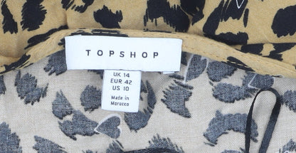 Topshop Women’s Animal Print Dress, Size 14, Viscose