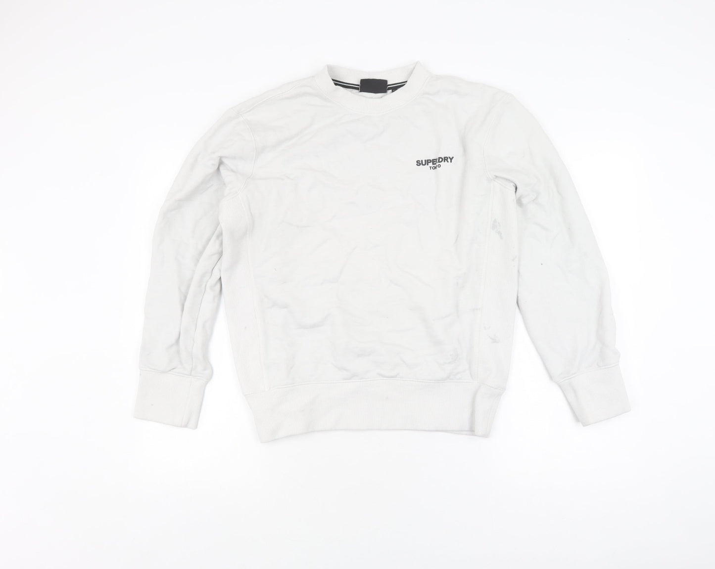 Superdry Unisex White Crew Neck Sweatshirt Size S
