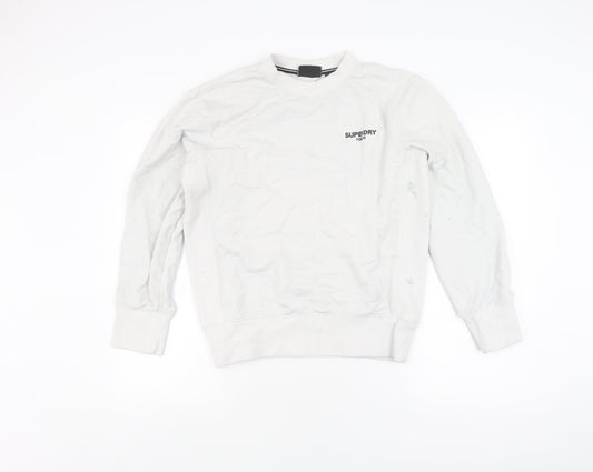 Superdry Unisex White Crew Neck Sweatshirt Size S